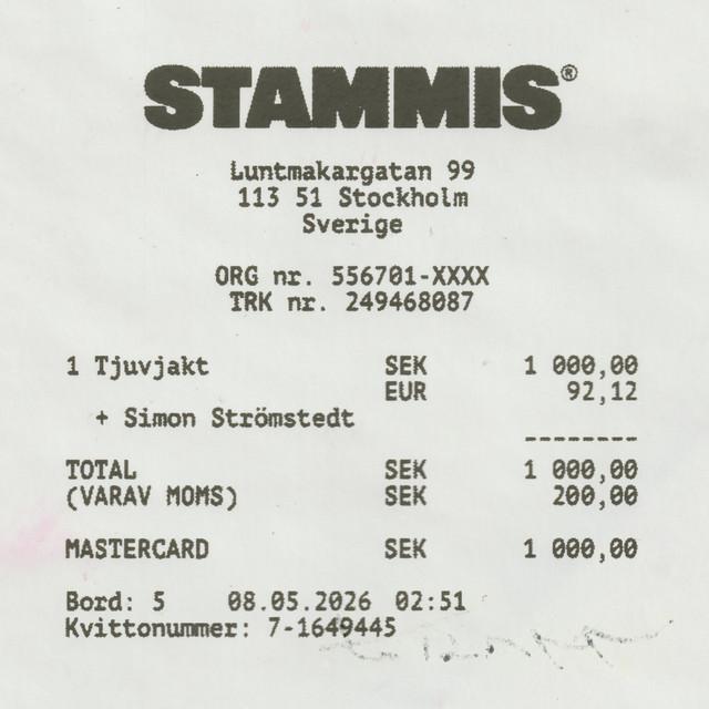 Stammis – Simon Strömstedt, Tjuvjakt